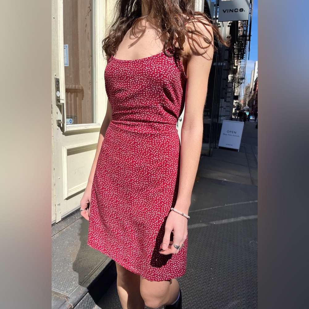 Brandy Melville John Galt PacSun Colleen floral red mini dress